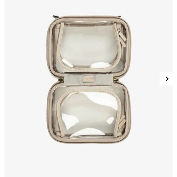 Calpak Small Clear Cosmetic Case in Stone - Picture 1 of 3